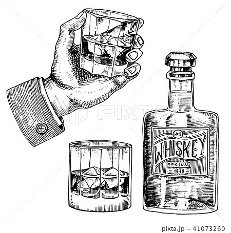 Vintage American Whiskey Badge Alcoholic Label のイラスト素材