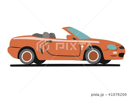 ライトウェイトオープンカー オレンジ色 自動車イラストのイラスト素材
