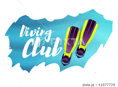 Diving club. Vector illustration with flippers 41077729