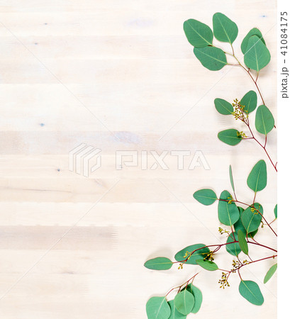 wooden board with leaves wooden board with leaves 41084175