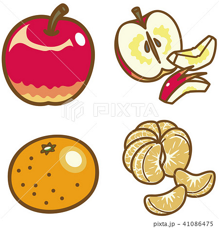 フルーツ りんご みかん のイラスト素材