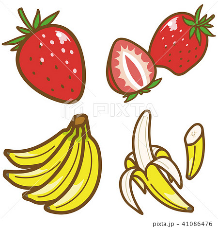 フルーツ いちご バナナ のイラスト素材
