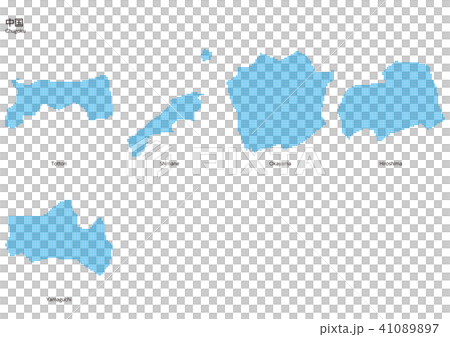 ベクター　イラスト　デザイン　地図　マップ　日本　中国　ドット 41089897