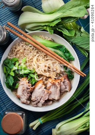 Ramen. Japanese noodle soup with pork Ramen. Japanese noodle soup with pork 41090264