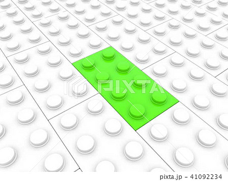 Green toy brick between whites 41092234