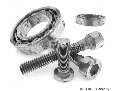 Screws and bearing on white Screws and bearing on white 41092757