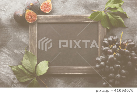 Black slate board and autumn harvest 41093076