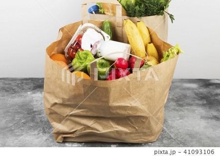 Various healthy food in paper bag Various healthy food in paper bag 41093106
