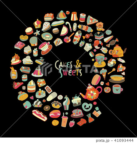 Cakes and sweets collection, sketch for your design 41093444