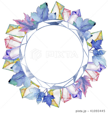 Leaves currant. Leaf plant botanical garden floral foliage. Frame border ornament square. 41093445