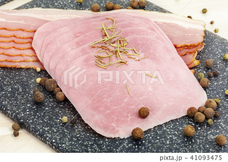 Pork ham with peppers around Pork ham with peppers around 41093475