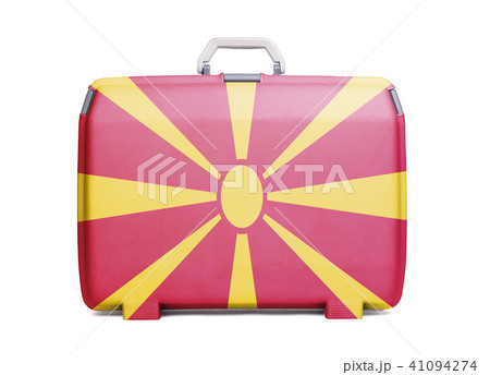 Used plastic suitcase with stains and scratches Used plastic suitcase with stains and scratches 41094274