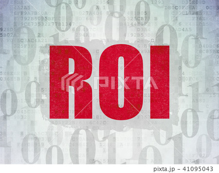 Finance concept: ROI on Digital Data Paper background Finance concept: ROI on Digital Data Paper background 41095043