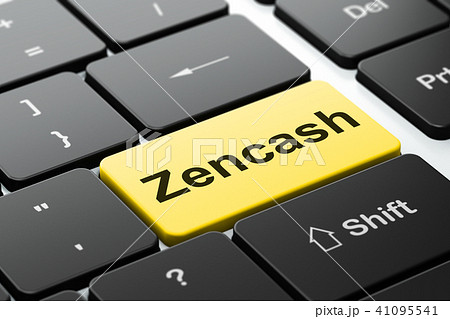 Blockchain concept: Zencash on computer keyboard background 41095541