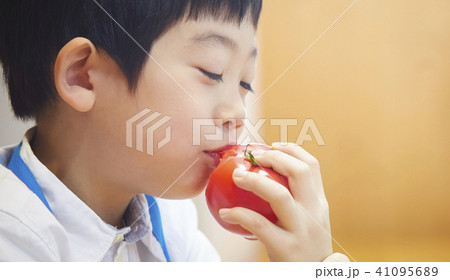 トマトを食べる子供 41095689