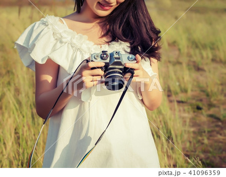 Vintage of beautiful women photography standing Vintage of beautiful women photography standing 41096359