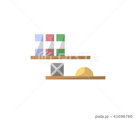 Shelf with books isolated icon in flat style 41096760