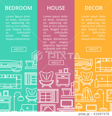 Bedroom furniture renovation flyers set 41097470
