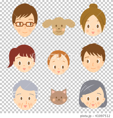 3 generations Family face icon I am normal... - Stock Illustration ...