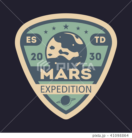 Martian expedition vintage isolated label 41098864