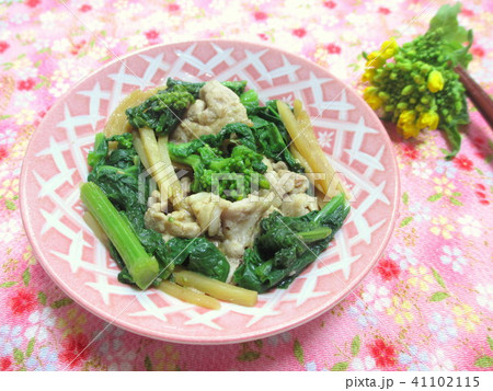 菜の花と豚肉の炒めもの 菜の花と豚肉の炒めもの 41102115