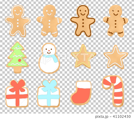クリスマスのアイシングクッキーのイラスト素材