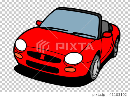 ライトウェイトオープンカー　赤色　自動車イラスト 41103102