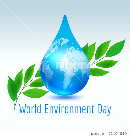 Earth drop with green leaves 41104030