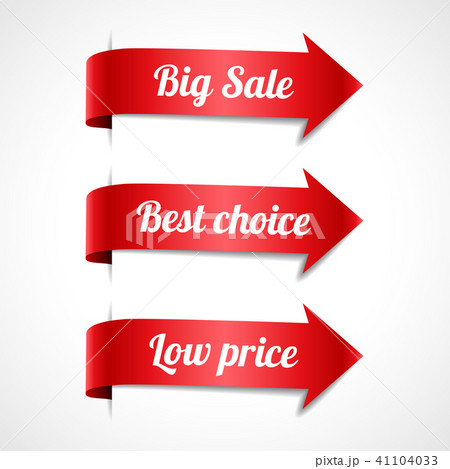 Sale red ribbon arrows with text 41104033