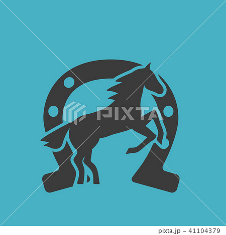 Running horse black silhouette Running horse black silhouette 41104379