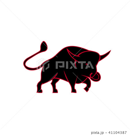 Bull black silhouette - stand on its legs 41104387