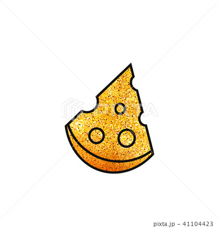 Golden sparkling piece of cheese 41104423