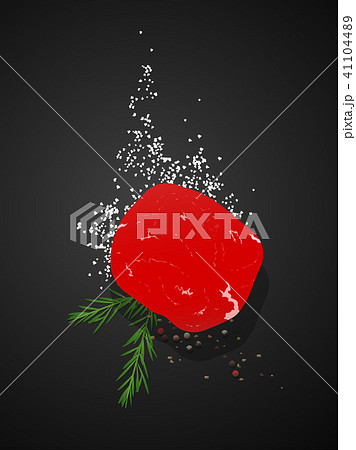 Raw beef, tenderloin steak on dark background 41104489