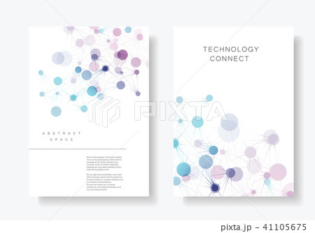 Modern geometric templates with connected lines and dots technology design 41105675