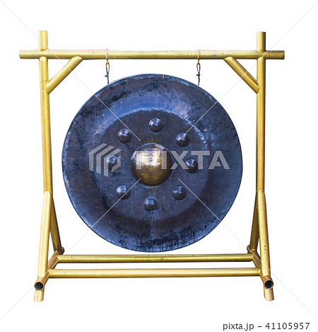 Thai traditional antique black metal gong. Thai traditional antique black metal gong. 41105957
