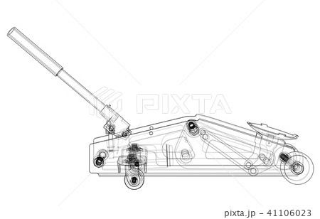 Hydraulic floor jack outline. Vector Hydraulic floor jack outline. Vector 41106023