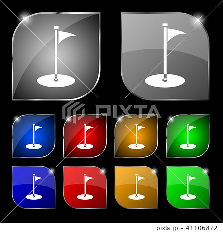 Golf icon sign. Set of ten colorful buttons with g Golf icon sign. Set of ten colorful buttons with g 41106872