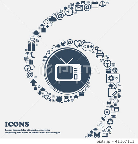 tv icon in the center. Around the many beautiful s tv icon in the center. Around the many beautiful s 41107113