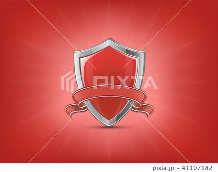 Red shield with ribbon Red shield with ribbon 41107182