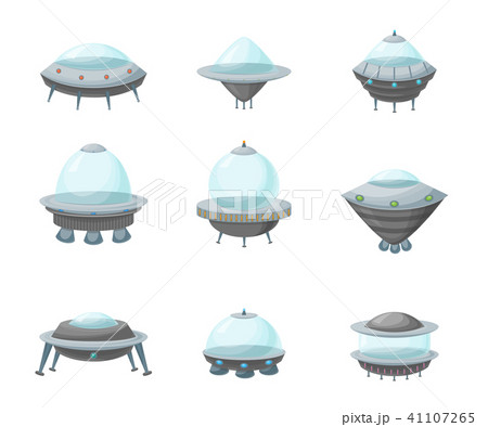 Cartoon Alien Spaceship or Ufo Ship Set. Vector Cartoon Alien Spaceship or Ufo Ship Set. Vector 41107265
