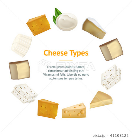 Realistic Detailed 3d Cheese Banner Card Circle. Vector 41108122