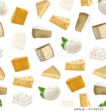 Realistic Detailed 3d Cheese Seamless Pattern Background. Vector Realistic Detailed 3d Cheese Seamless Pattern Background. Vector 41108125