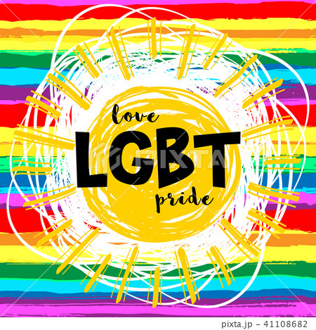 LGBT flag against homosexual discrimination. Lettering: LGBT Pride Love and Rainbow pattern. Gay 41108682