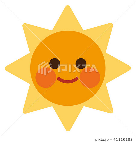 太陽 顔 マークのイラスト素材