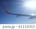 飛行機　太陽　青空　日光 41110355