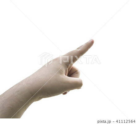 Woman hand pointing up with index finger Woman hand pointing up with index finger 41112564