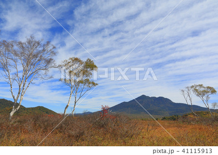 秋の尾瀬 中田代付近から燧ケ岳を見る 41115913