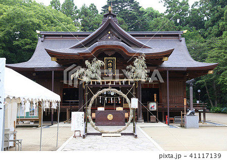 水戸八幡宮の紫陽花の写真素材