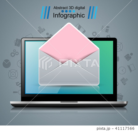 Digital gadget, smartphone, envelope, tablet icon. Business infographic. 41117566