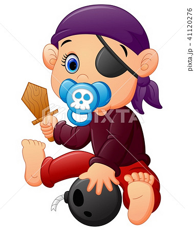 Pirate kid holding a wooden sword  41120276
